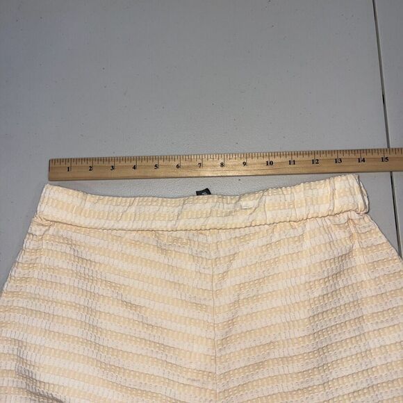 Women M Gauzey Shorts Pull On Orange High Waist Athleisure Coastal Striped 2” - Picture 6 of 9